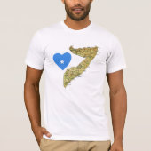 Somalische vlag — Hart en kaart T-Shirt (Voorkant)