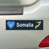 Somalische vlag — Hart + Kaart Bumpersticker (Op auto)