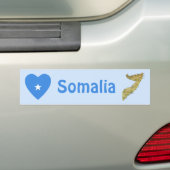 Somalische vlag — Hart + Kaart Bumpersticker (Op auto)