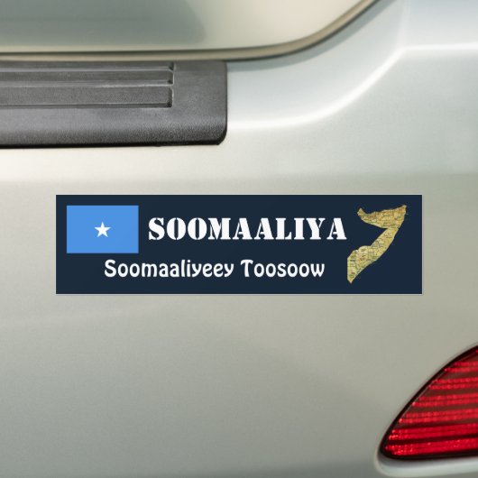Somalische vlag + kaartBumpersticker Bumpersticker (Op auto)