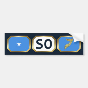 Somalische Vlag Landkaart Code Bumpersticker