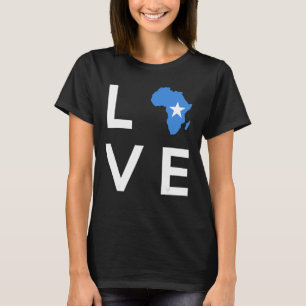 Somalische vlag Love Africa Continent Silhouette v T-shirt