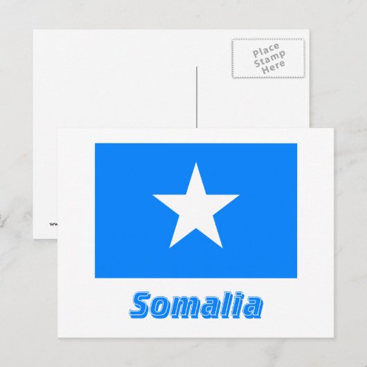 Somalische vlag met naam briefkaart (Voorkant / Achterkant)