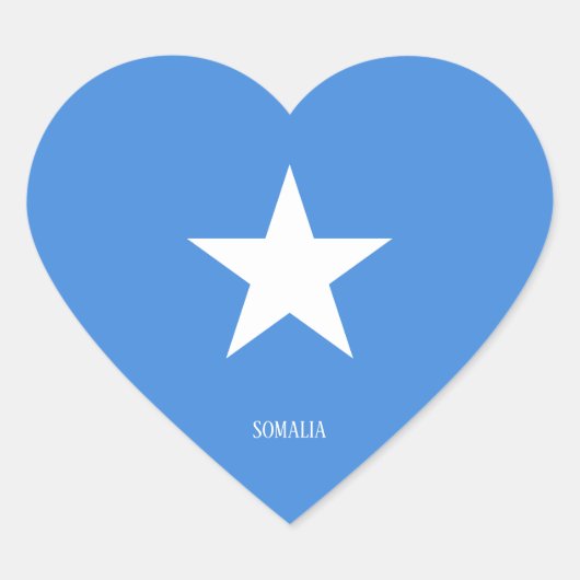 Somalische vlag - plechtig patriottisch hart sticker (Voorkant)