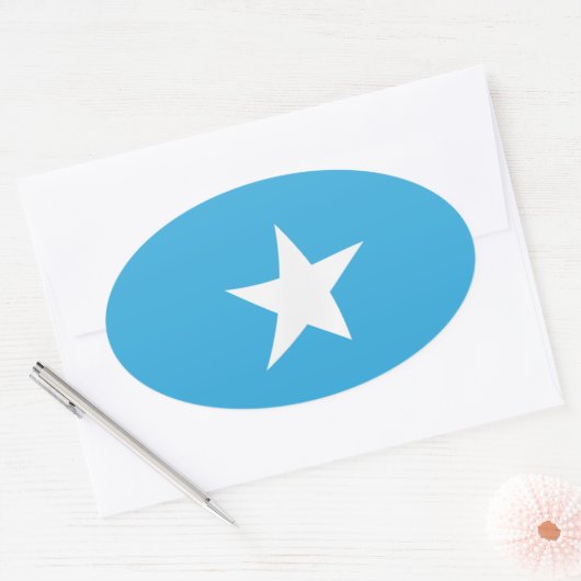 Somalische vlaggen ovale sticker (Envelop)