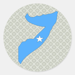Somalische vlaggenkaart, volledig formaat ronde sticker