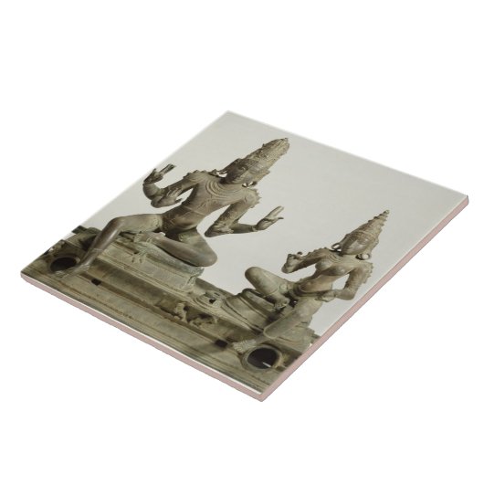 Somaskanda, Chola, Tamil Nadu (brons) Tegeltje (Zijkant)