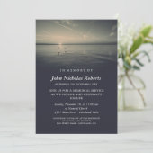 Somber Birds by Ocean Sunrise Memorial Service Kaart (Staand voorkant)