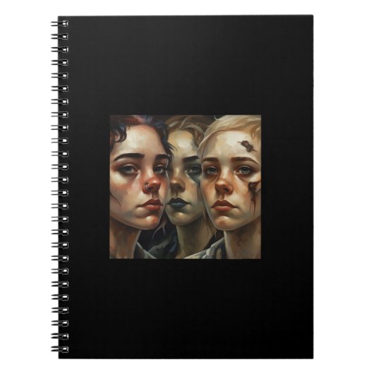 Somber Faces – AI Art Notebook Notitieboek (Voorkant)
