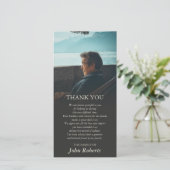 Somber Gradient Photo Memorial Service Hartelijk d Bedankkaart (Staand voorkant)