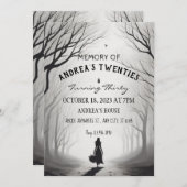 somber mistig meisje bos verjaardag halloween kaart (Voorkant / Achterkant)