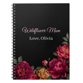 Sombere Bloem Wilde Bloem Moeder Gepersonaliseerd Notitieboek