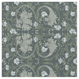 sombere bloemen Acanthus groen plant damast Stof