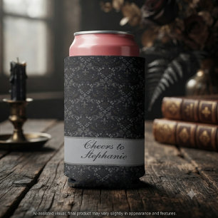 Sombere Gotische Koolzwart Raven Damast Seltzer Blikjeskoeler