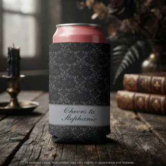 Sombere Gotische Koolzwart Raven Damast Seltzer Blikjeskoeler