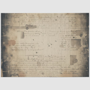 Sombere Gotische Obsidiaan Vintage Manuscript Tissuepapier