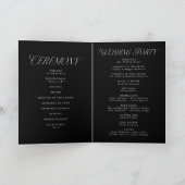Sombere gotische paarse bloemige huwelijksprogramm programma (Binnen)