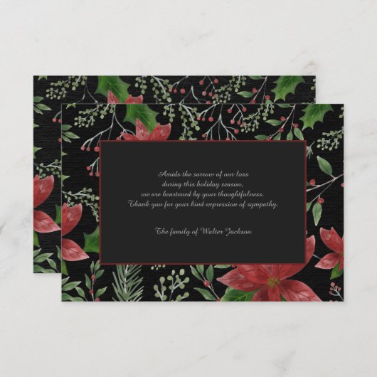 Sombere Herinnering Condoleance Dankkaart Kaart (Voorkant / Achterkant)