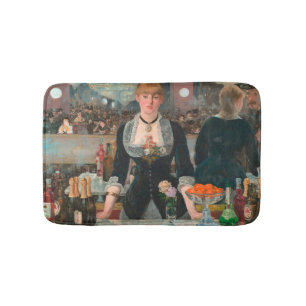 Sombere Parijse Barman Manet Een bar in de Folies- Badmat