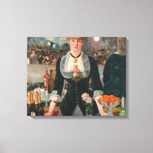 Sombere Parijse Barman Manet Een bar in de Folies- Canvas Afdruk