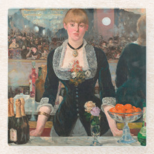 Sombere Parijse Barman Manet Een bar in de Folies- Glazen Onderzetter
