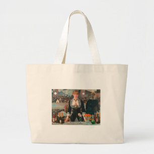 Sombere Parijse Barman Manet Een bar in de Folies- Grote Tote Bag