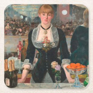 Sombere Parijse Barman Manet Een bar in de Folies- Kartonnen Onderzetters