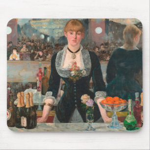 Sombere Parijse Barman Manet Een bar in de Folies- Muismat