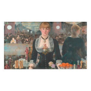 Sombere Parijse Barman Manet Een bar in de Folies- Naambadge