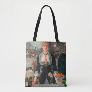 Sombere Parijse Barman Manet Een bar in de Folies- Tote Bag