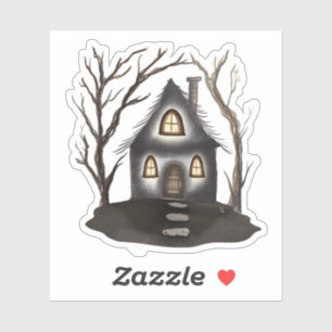 Sombere sombere Whimsi-Gothic spookhuis Sticker