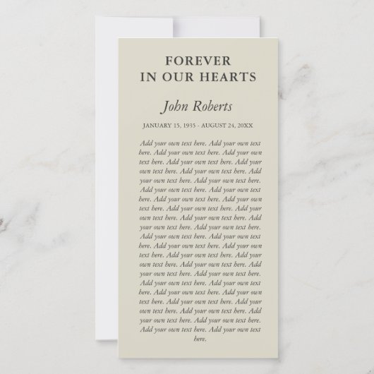 Sombere verloopfoto rouwdienst bedankt (Achterkant)