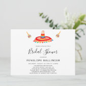 Sombrero Bridal Fiesta Invitations, Vrijgezellenfe Kaart (Staand voorkant)