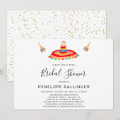 Sombrero Bridal Fiesta Invitations, Vrijgezellenfe Kaart (Voorkant / Achterkant)