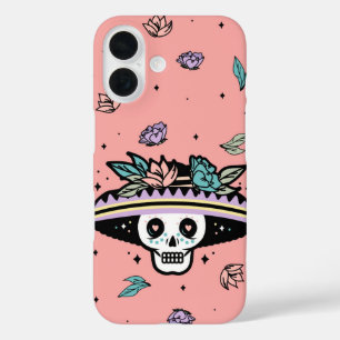 Sombrero Calavera - Dag van de Dode Schedel iPhone 16 Hoesje