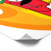 Sombrero Chili Pepper houdt Pizza tegen Poster (Hoek)