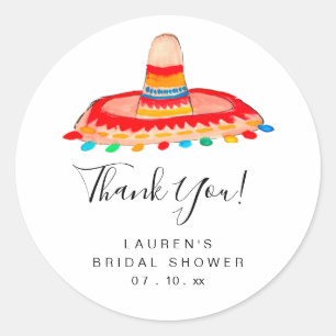Sombrero Dank Je Bruidsfeest  Ronde Sticker
