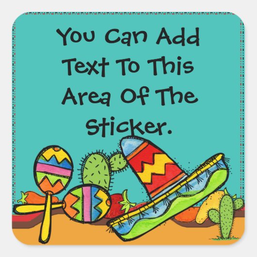 Sombrero en Maracas Aangepaste Stickers (Voorkant)