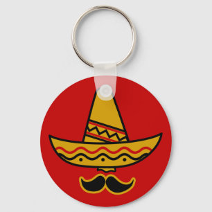 Sombrero en Mustache Sleutelhanger