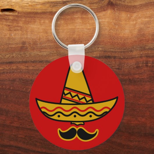 Sombrero en Mustache Sleutelhanger (Voorkant)