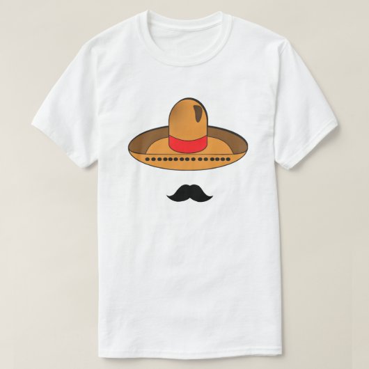 Sombrero en Mustache T-shirt (Design voorkant)