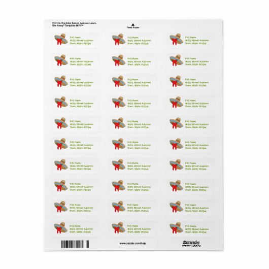 Sombrero en Peppers Mailing Labels (Full Sheet)