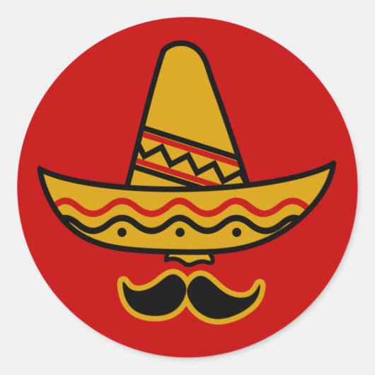 Sombrero en snor Stickers (Voorkant)