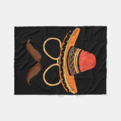 Sombrero Face Cinco de Mayo Mexicaanse Fiesta Part Fleece Deken (Voorkant (Horizontaal))