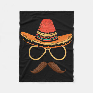 Sombrero Face Cinco de Mayo Mexicaanse Fiesta Part Fleece Deken
