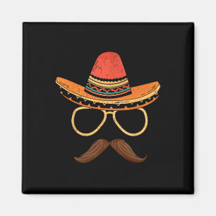 Sombrero Face Cinco de Mayo Mexicaanse Fiesta Part Magneet