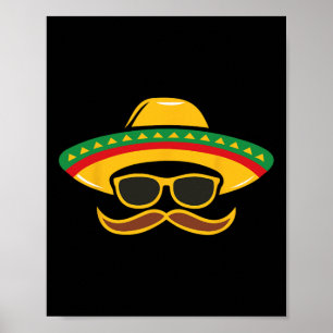 Sombrero Face Cinco de Mayo Mexicaanse Kinder jong Poster