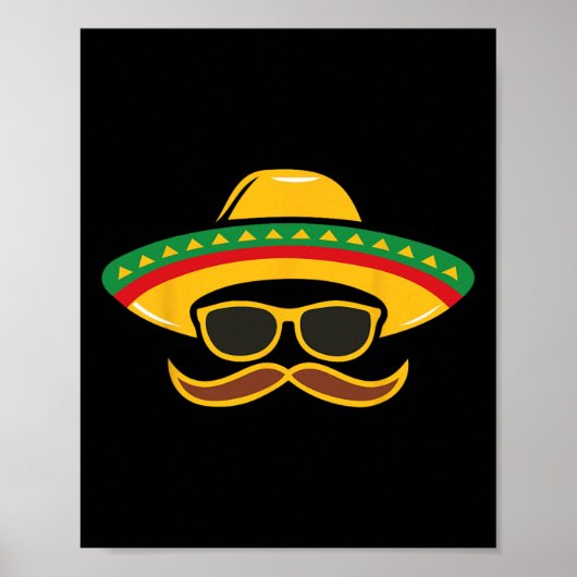 Sombrero Face Cinco de Mayo Mexicaanse Kinder jong Poster (Voorkant)