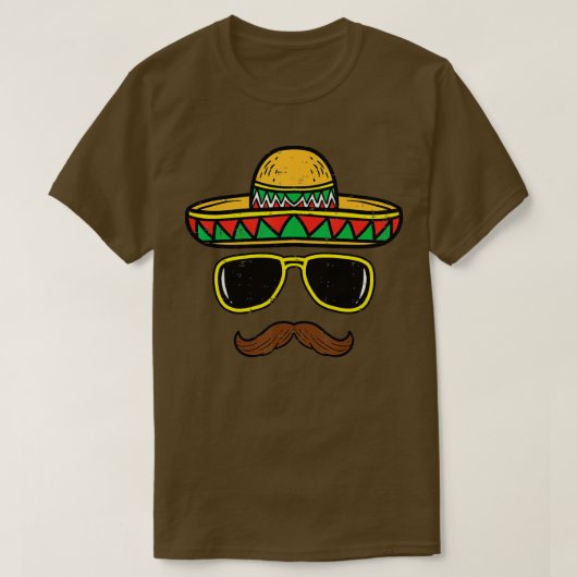 Sombrero Face Cinco de Mayo Mexican Fiesta Party K T-shirt (Design voorkant)