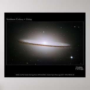 Sombrero Galaxy, de grootste Hubble mozaïeken ooit Poster